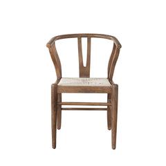 Nara Wishbone Wood Dining Chair – Walnut Finish – front view – Lusso Furniture Miami