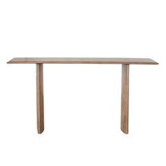 Nara Mango Wood Console Table – Caramel/Walnut Finish – front view – Lusso Furniture Miami