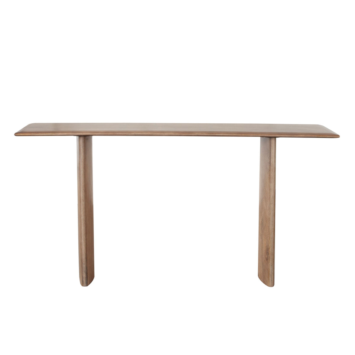 Nara Mango Wood Console Table – Caramel/Walnut Finish – front view – Lusso Furniture Miami