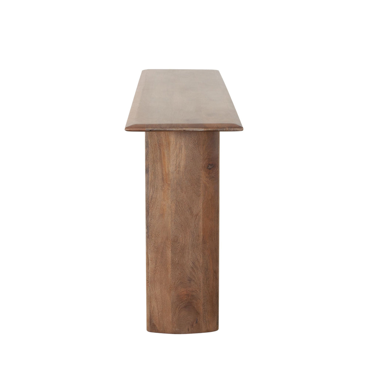 Nara Mango Wood Console Table – side view – Lusso Furniture Miami