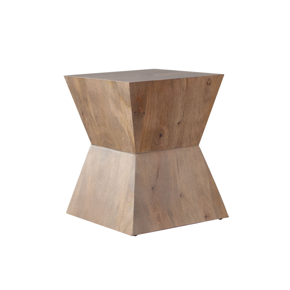 Nara Sculpted Pedestal End Table – angle view – Lusso Furniture Miami