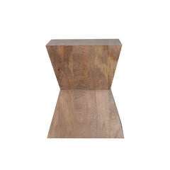 Nara Sculpted Pedestal End Table – side view – Lusso Furniture Miami