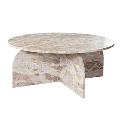 Nebula Round Marble Coffee Table – angle view – Lusso Furniture Miami