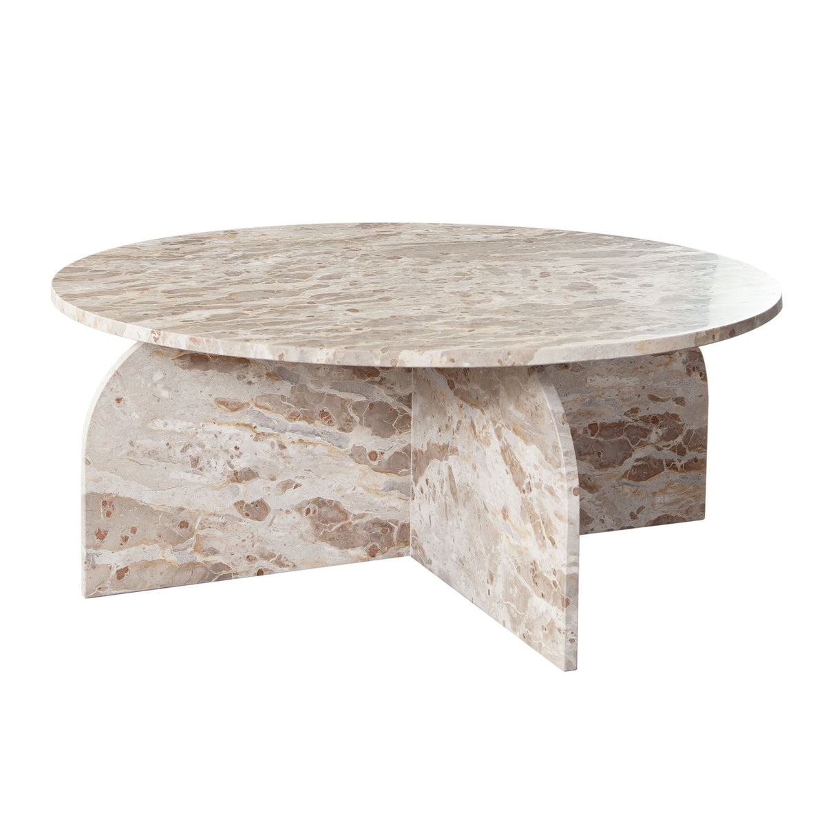 Nebula Round Marble Coffee Table – angle view – Lusso Furniture Miami