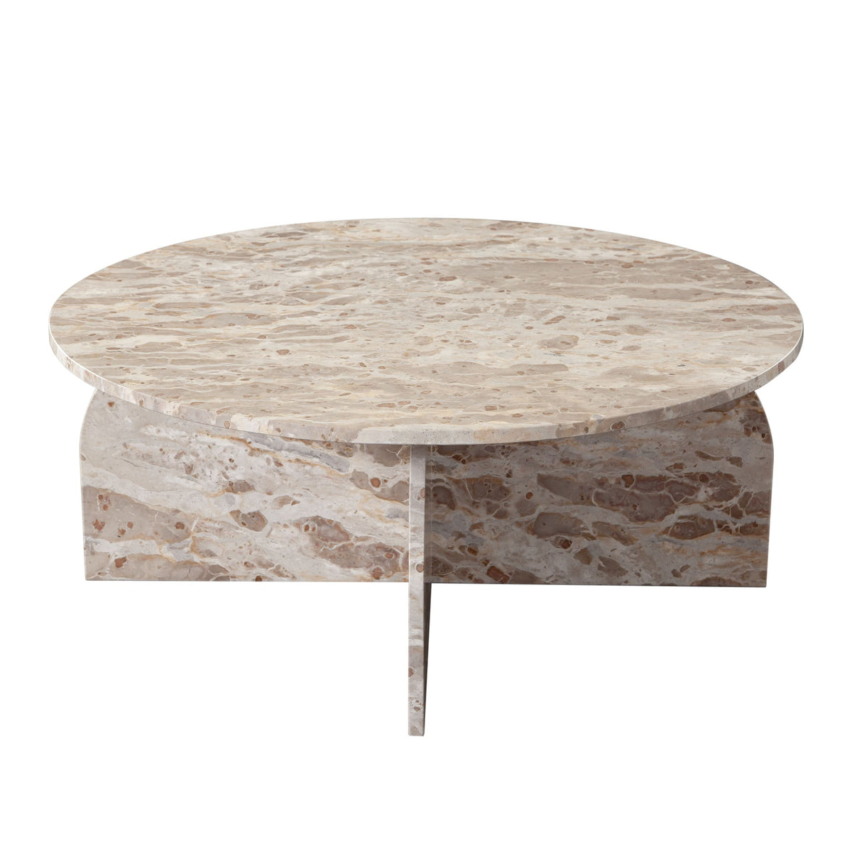 Nebula Round Marble Coffee Table – side view – Lusso Furniture Miami