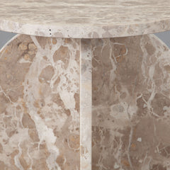 Nebula Round Marble End Table – close-up – Lusso Furniture Miami
