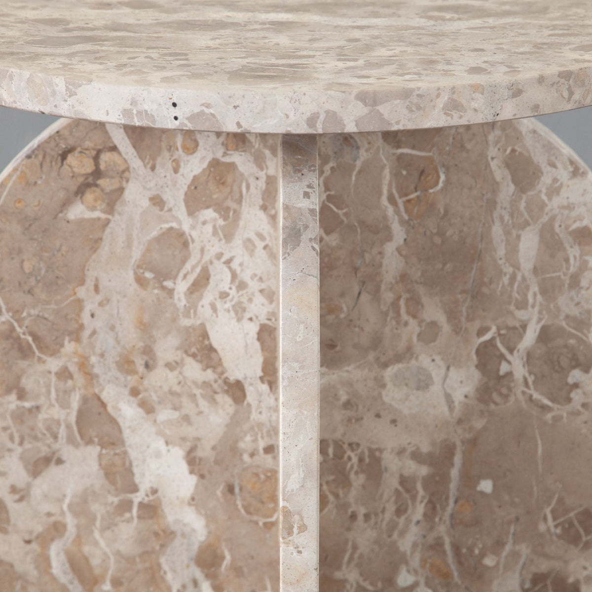 Nebula Round Marble End Table – close-up – Lusso Furniture Miami