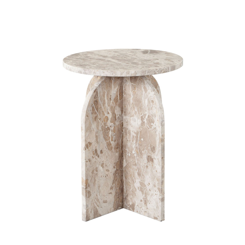 Nebula Round Marble End Table-zoom-