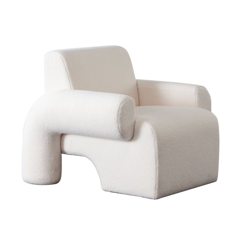 Noa Ivory Sherpa Accent Chair-zoom-