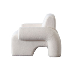 Noa Ivory Sherpa Accent Chair – side view – Lusso Furniture Miami