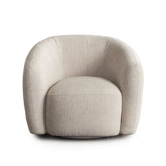 Ocean Performance Fabric Swivel Chair – Birch Performance Fabric – front view – Lusso Furniture Miami