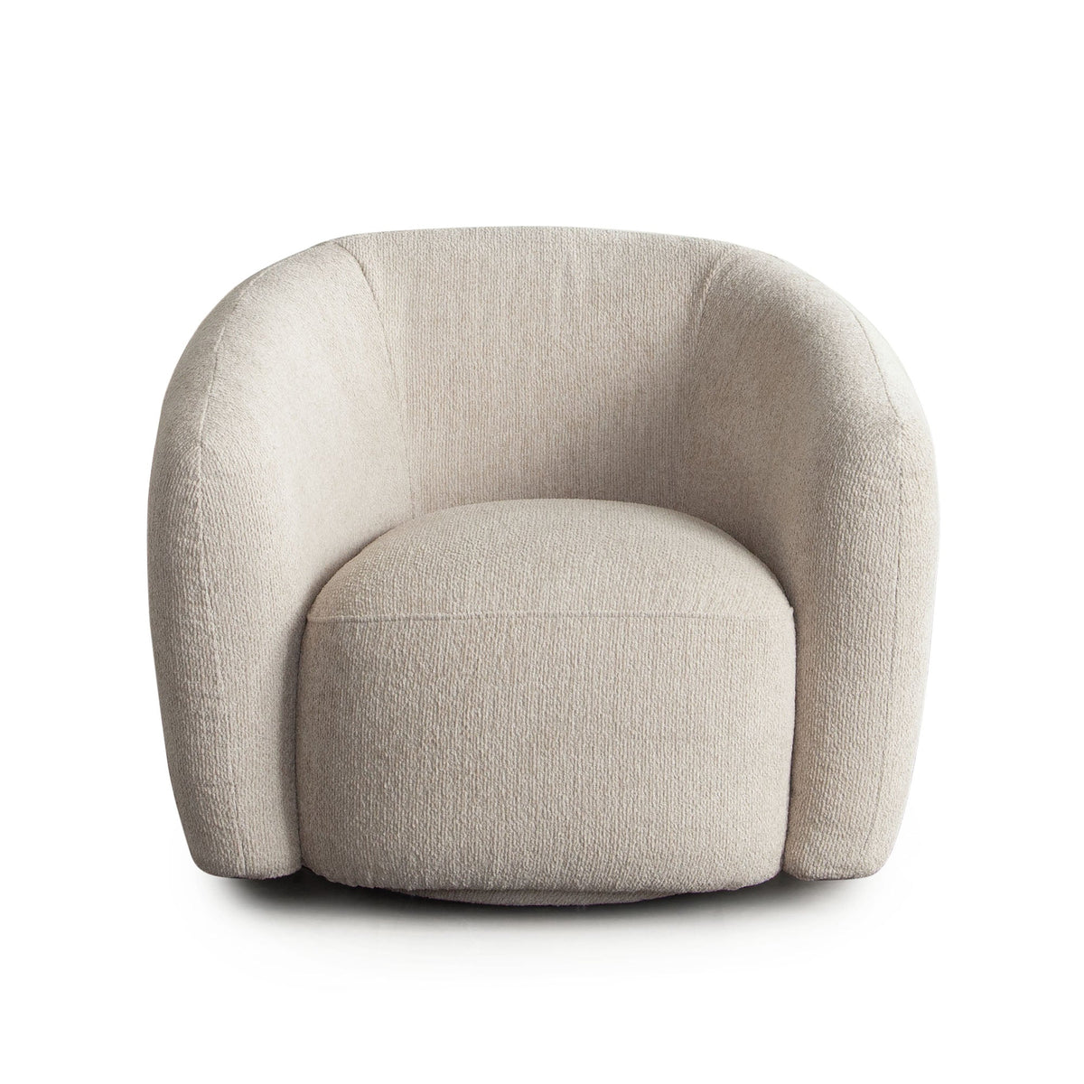 Ocean Performance Fabric Swivel Chair – Birch Performance Fabric – front view – Lusso Furniture Miami