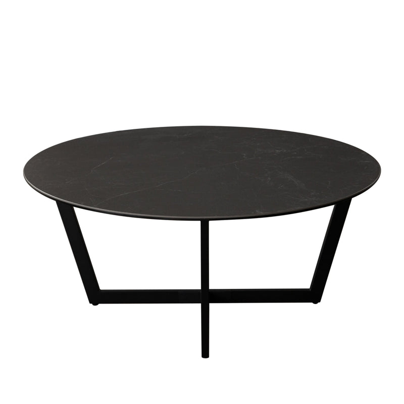 Onyx Round Ceramic Glass Coffee Table-zoom-