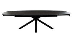 Onyx Extension Dining Table – Black Ceramic Glass – front view – Lusso Furniture Miami