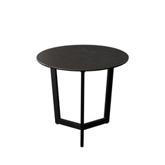 Onyx Ceramic Glass End Table – Black Ceramic Glass – front view – Lusso Furniture Miami