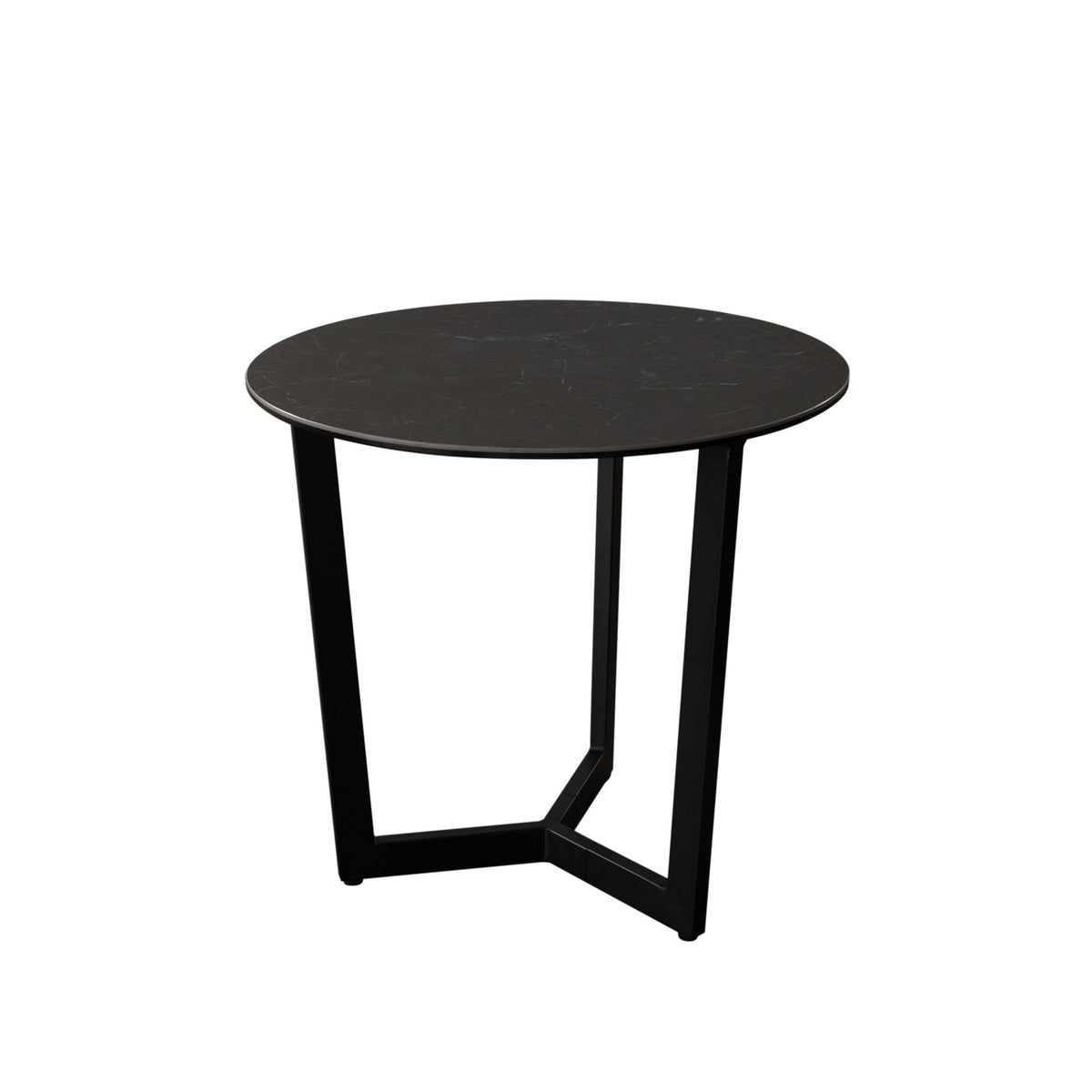 Onyx Ceramic Glass End Table – angle view – Lusso Furniture Miami