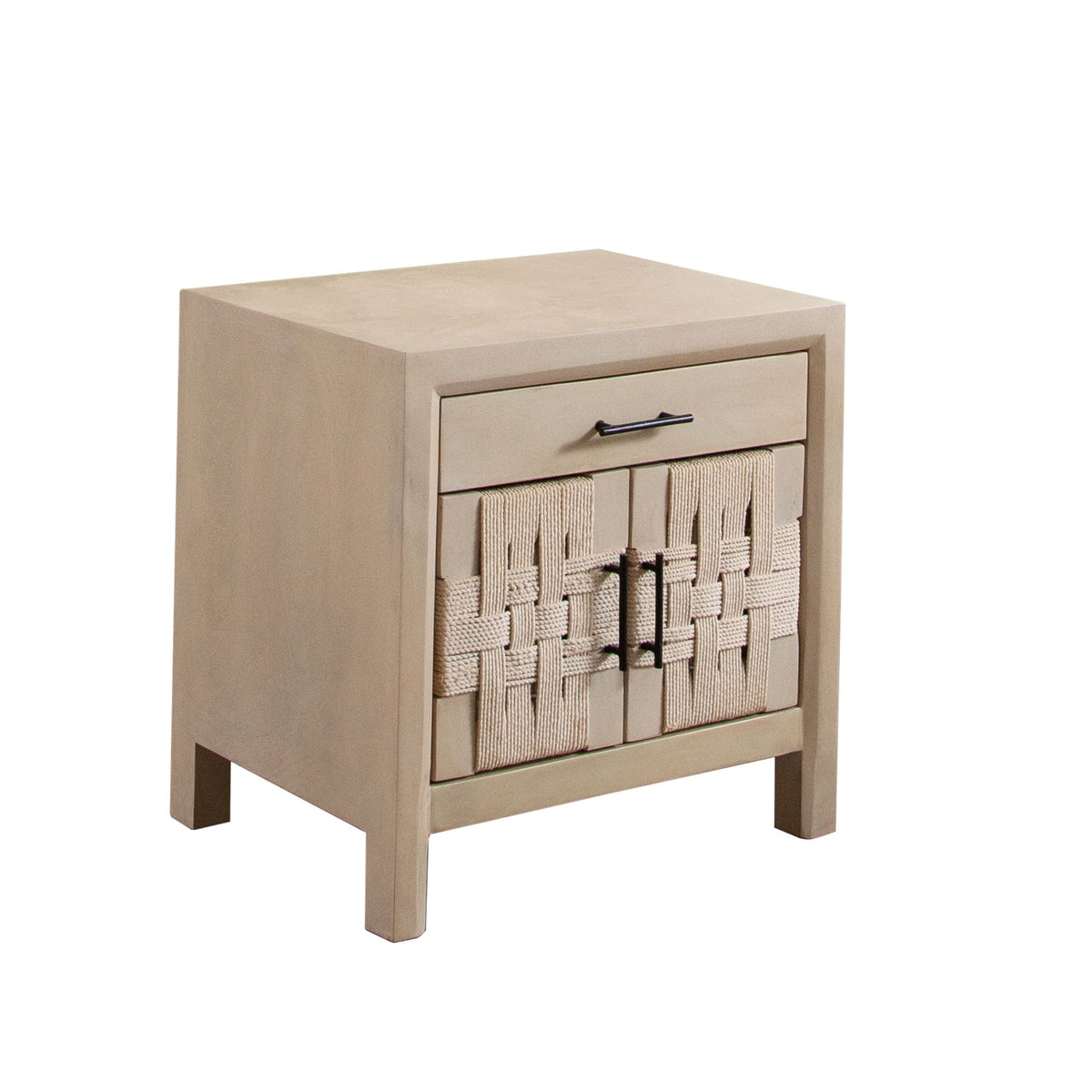 Palm Woven Rope Mango Wood End Table – detail – Lusso Furniture Miami