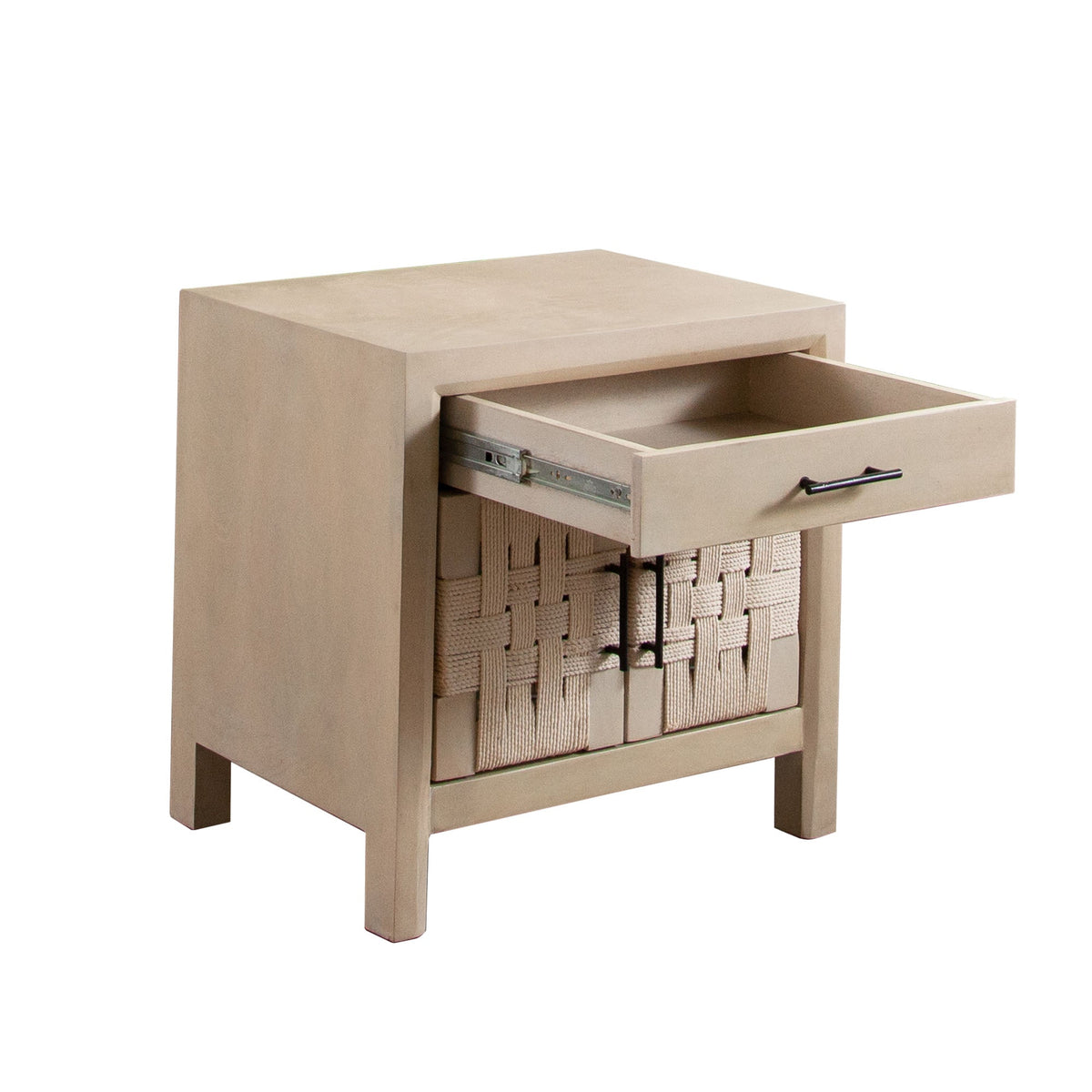 Palm Woven Rope Mango Wood End Table – room setting – Lusso Furniture Miami