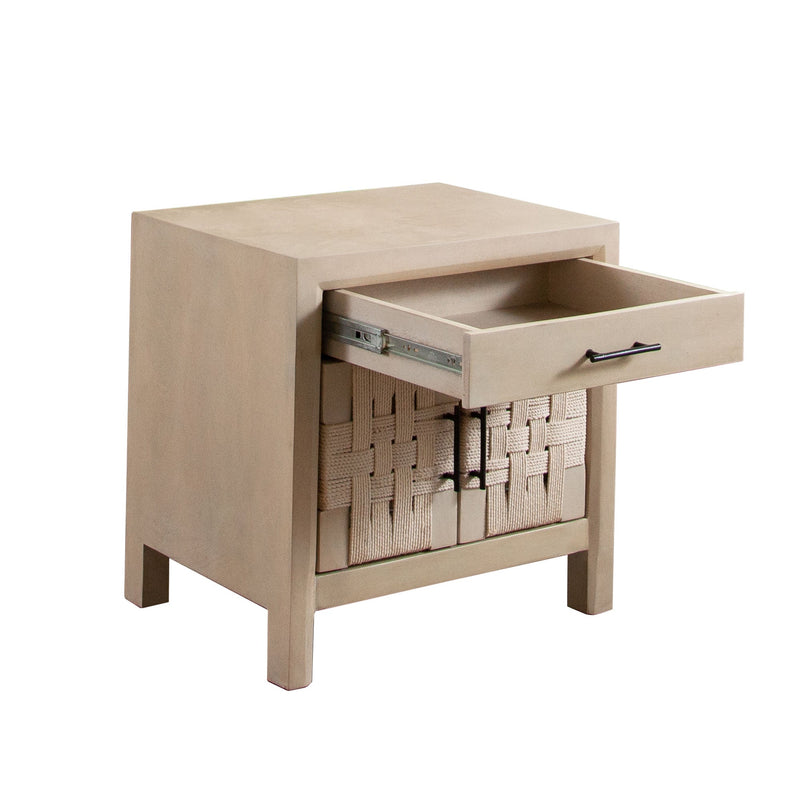 Palm Woven Rope Mango Wood End Table-zoom-