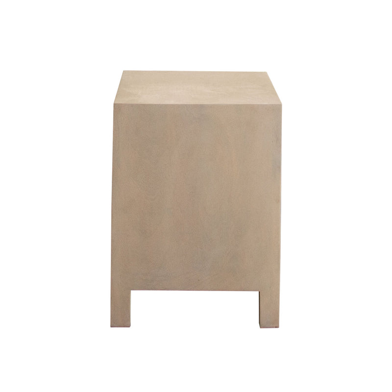 Palm Woven Rope Mango Wood End Table-zoom-
