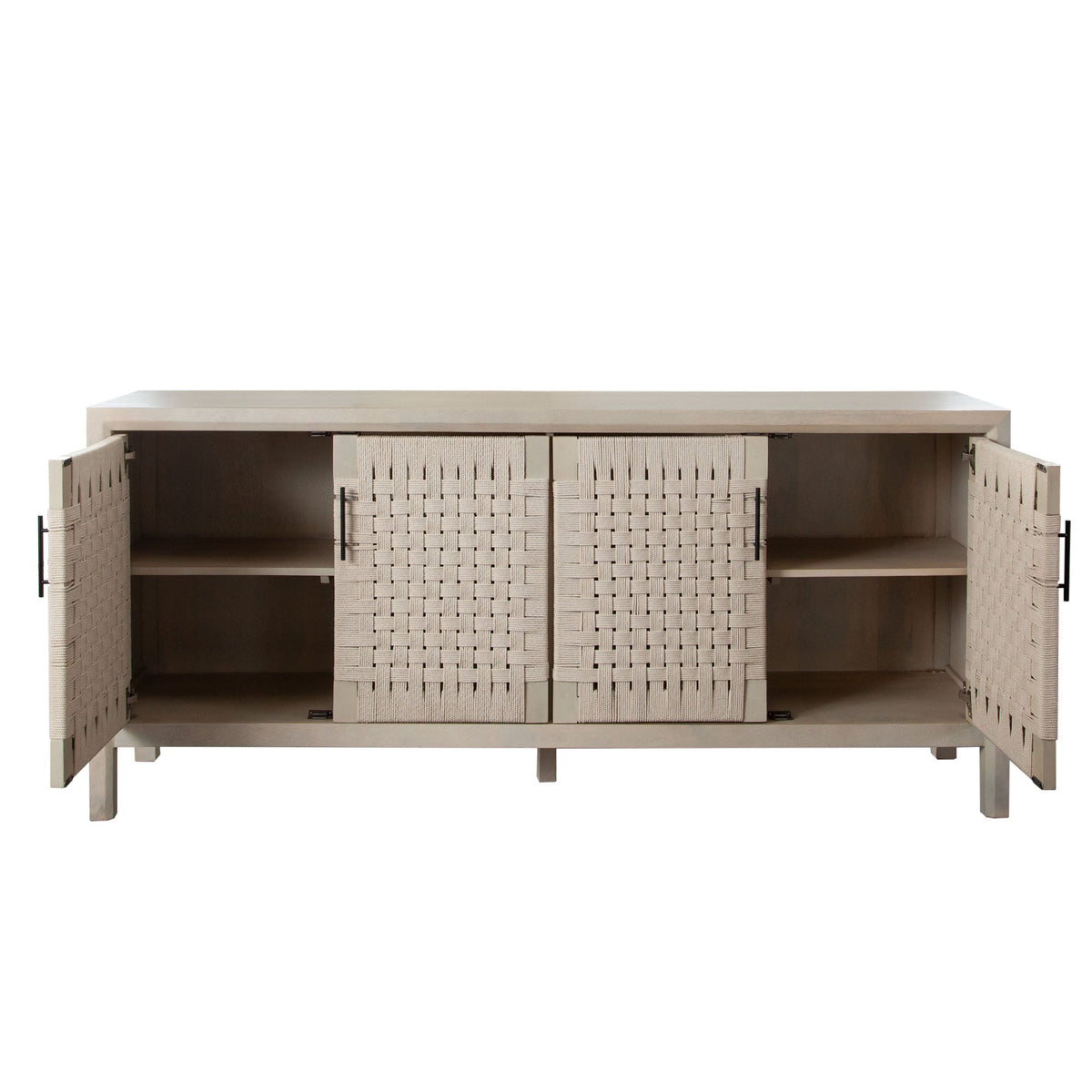Palm Solid Mango Wood Sideboard – angle view – Lusso Furniture Miami