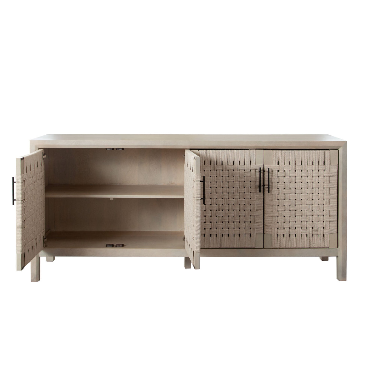 Palm Solid Mango Wood Sideboard – side view – Lusso Furniture Miami