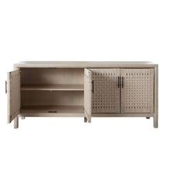 Palm Solid Mango Wood Sideboard – side view – Lusso Furniture Miami