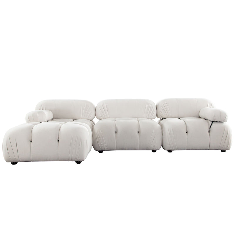 Paloma Bubble Tufted Velvet Modular Sofa-zoom-