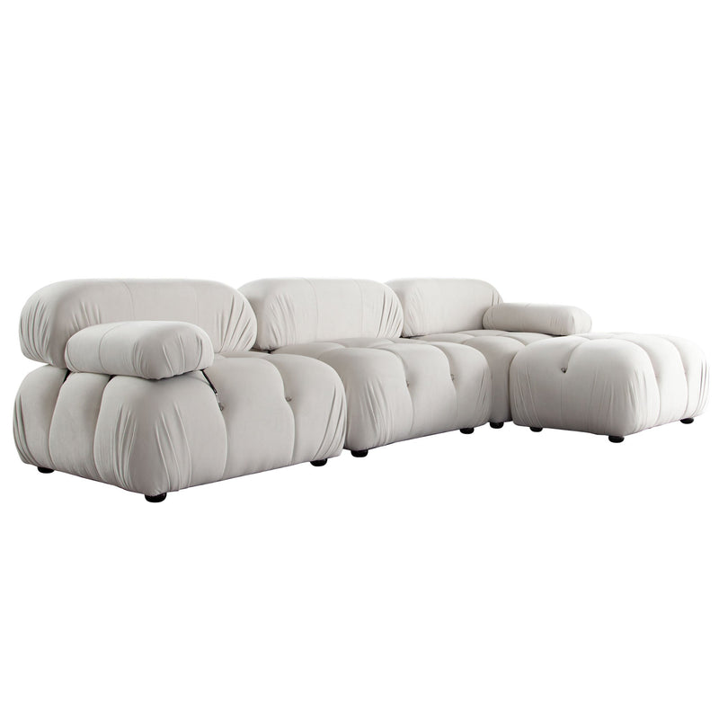 Paloma Bubble Tufted Velvet Modular Sofa-zoom-