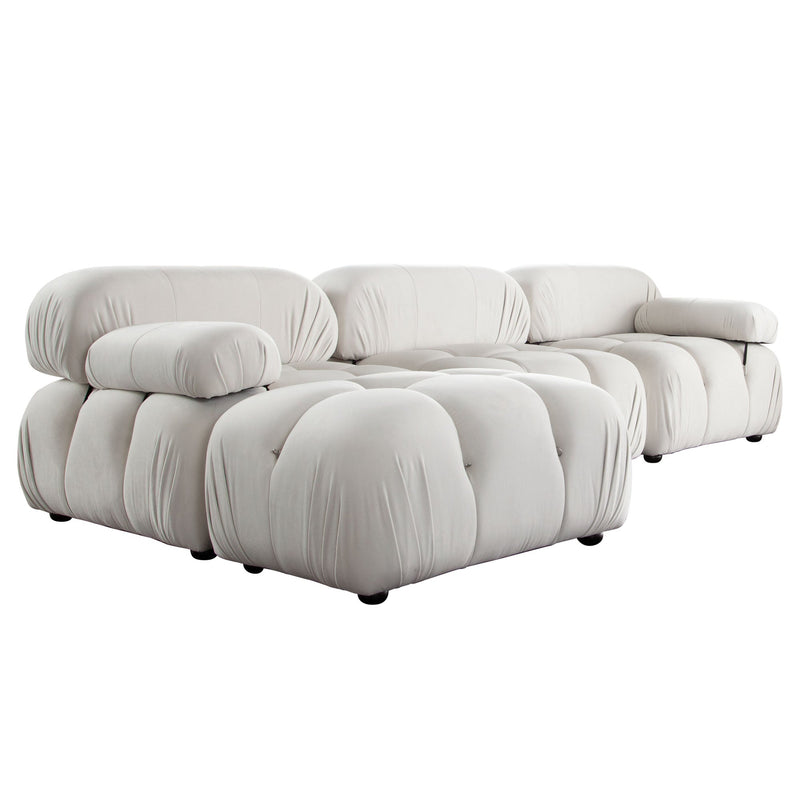 Paloma Bubble Tufted Velvet Modular Sofa-zoom-