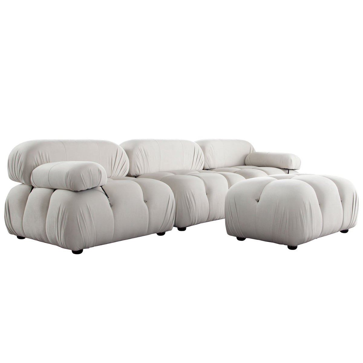Paloma Bubble Tufted Velvet Modular Sofa – view 37 – Lusso Furniture Miami