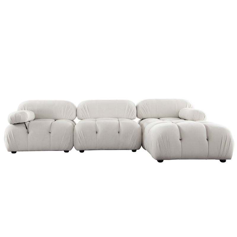 Paloma Bubble Tufted Velvet Modular Sofa-zoom-