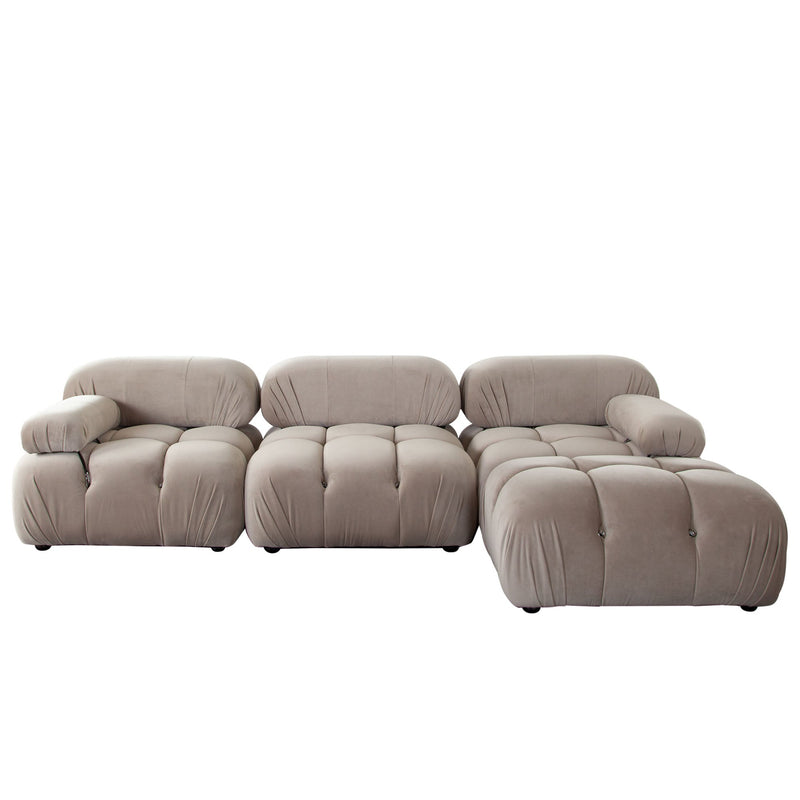 Paloma Bubble Tufted Velvet Modular Sofa-zoom-