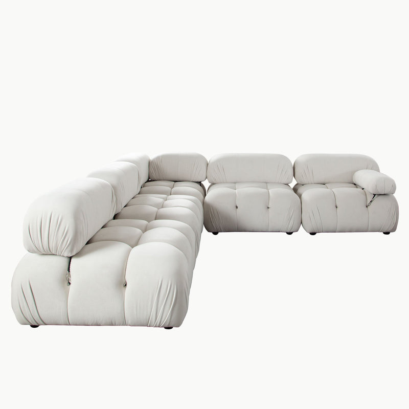 Paloma Bubble Tufted Velvet Modular Sofa-zoom-