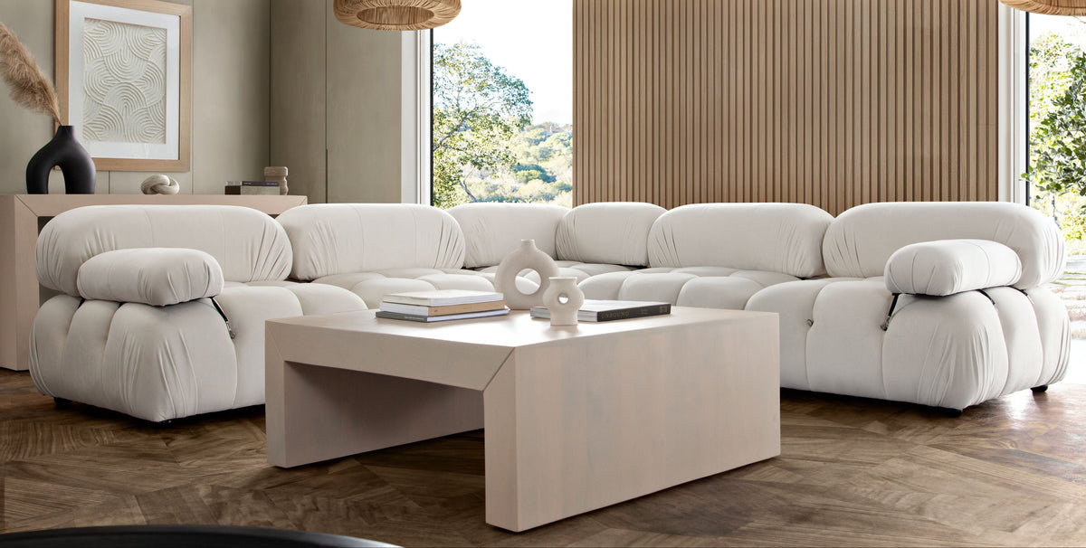 Paloma Bubble Tufted Velvet Modular Sofa – view 47 – Lusso Furniture Miami
