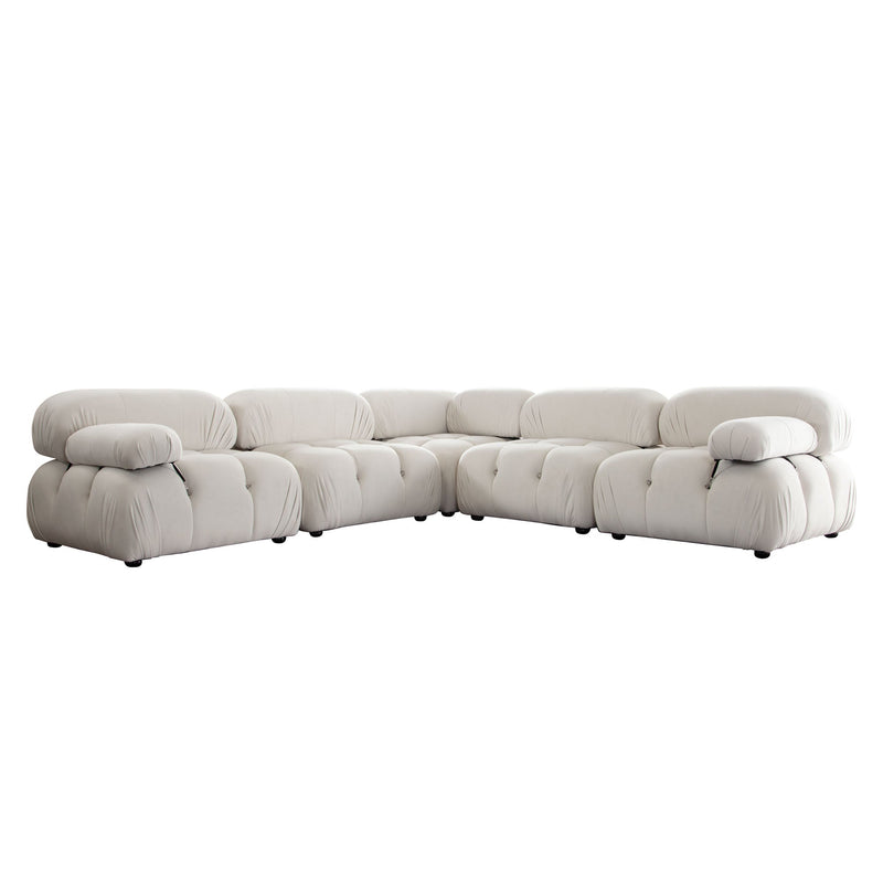 Paloma Bubble Tufted Velvet Modular Sofa-zoom-