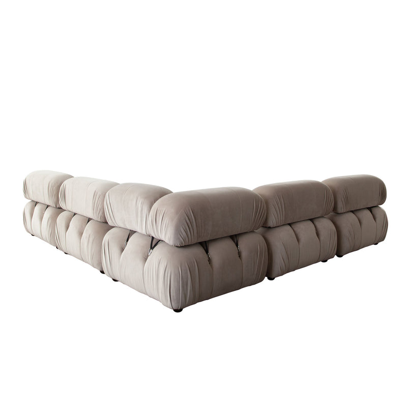 Paloma Bubble Tufted Velvet Modular Sofa-zoom-