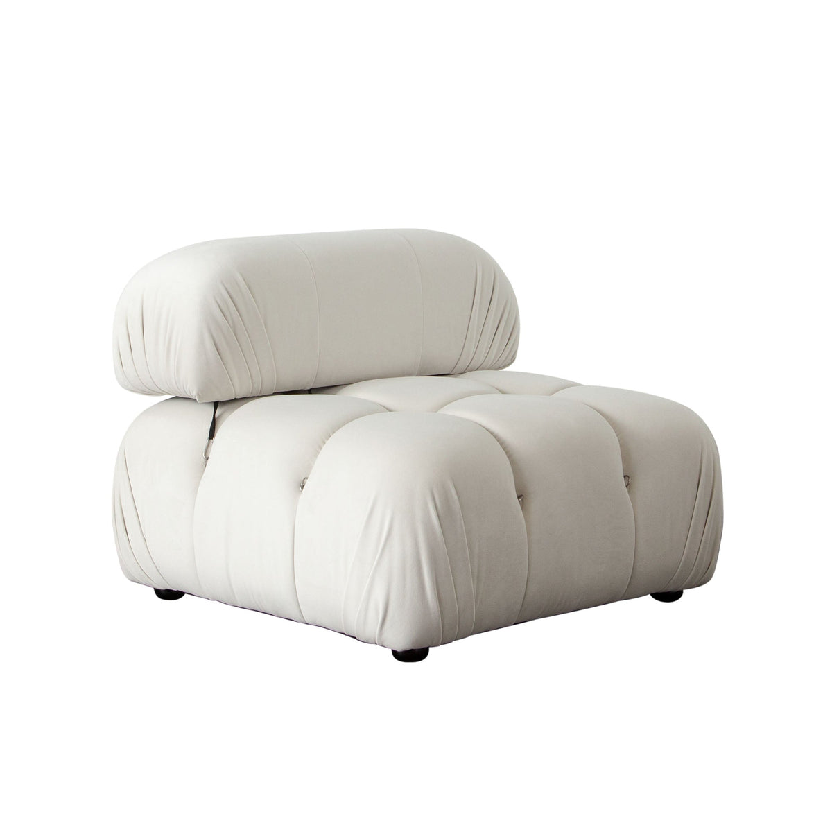 Paloma Bubble Tufted Velvet Modular Sofa – angle view – Lusso Furniture Miami
