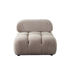 Paloma Bubble Tufted Velvet Modular Sofa – Armless Chair / Mink Tan Velvet – view 48 – Lusso Furniture Miami