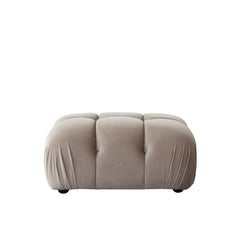 Paloma Bubble Tufted Velvet Modular Sofa – Rectangle Ottoman / Mink Tan Velvet – view 56 – Lusso Furniture Miami