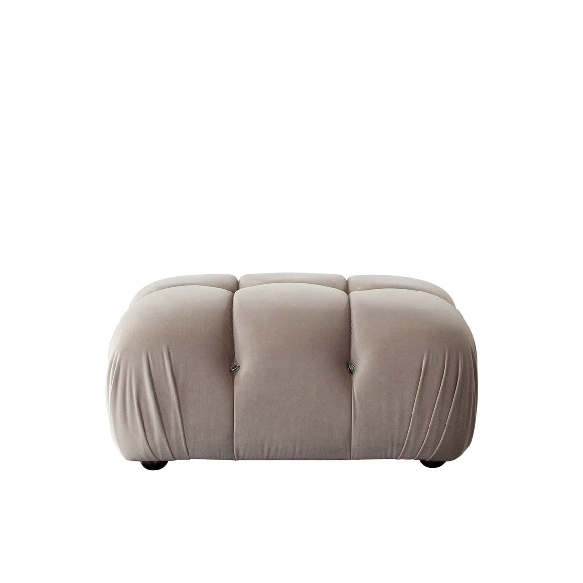 Paloma Bubble Tufted Velvet Modular Sofa – Rectangle Ottoman / Mink Tan Velvet – view 56 – Lusso Furniture Miami