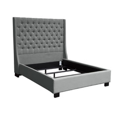 Park Ave Hand Tufted Wingback Bed – angle view – Lusso Furniture Miami