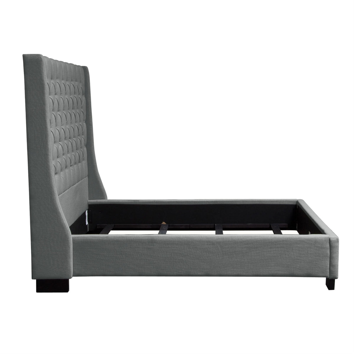 Park Ave Hand Tufted Wingback Bed – side view – Lusso Furniture Miami