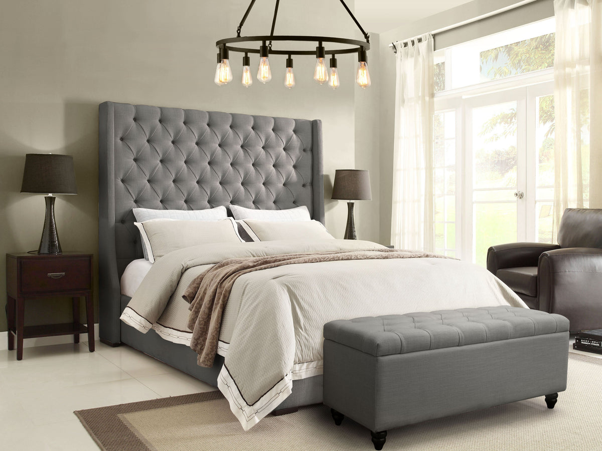 Park Ave Hand Tufted Wingback Bed – top view – Lusso Furniture Miami
