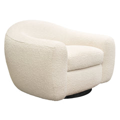 Pascal Boucle Swivel Accent Chair – side view – Lusso Furniture Miami