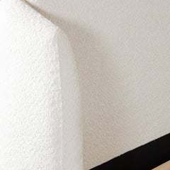 Path Faux Shearling Low Profile Bed – room setting – Lusso Furniture Miami