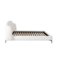 Path Faux Shearling Low Profile Bed – side view – Lusso Furniture Miami