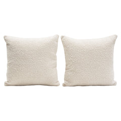 Lusso Accent Pillow Set – Bone Boucle Textured Fabric – front view – Lusso Furniture Miami