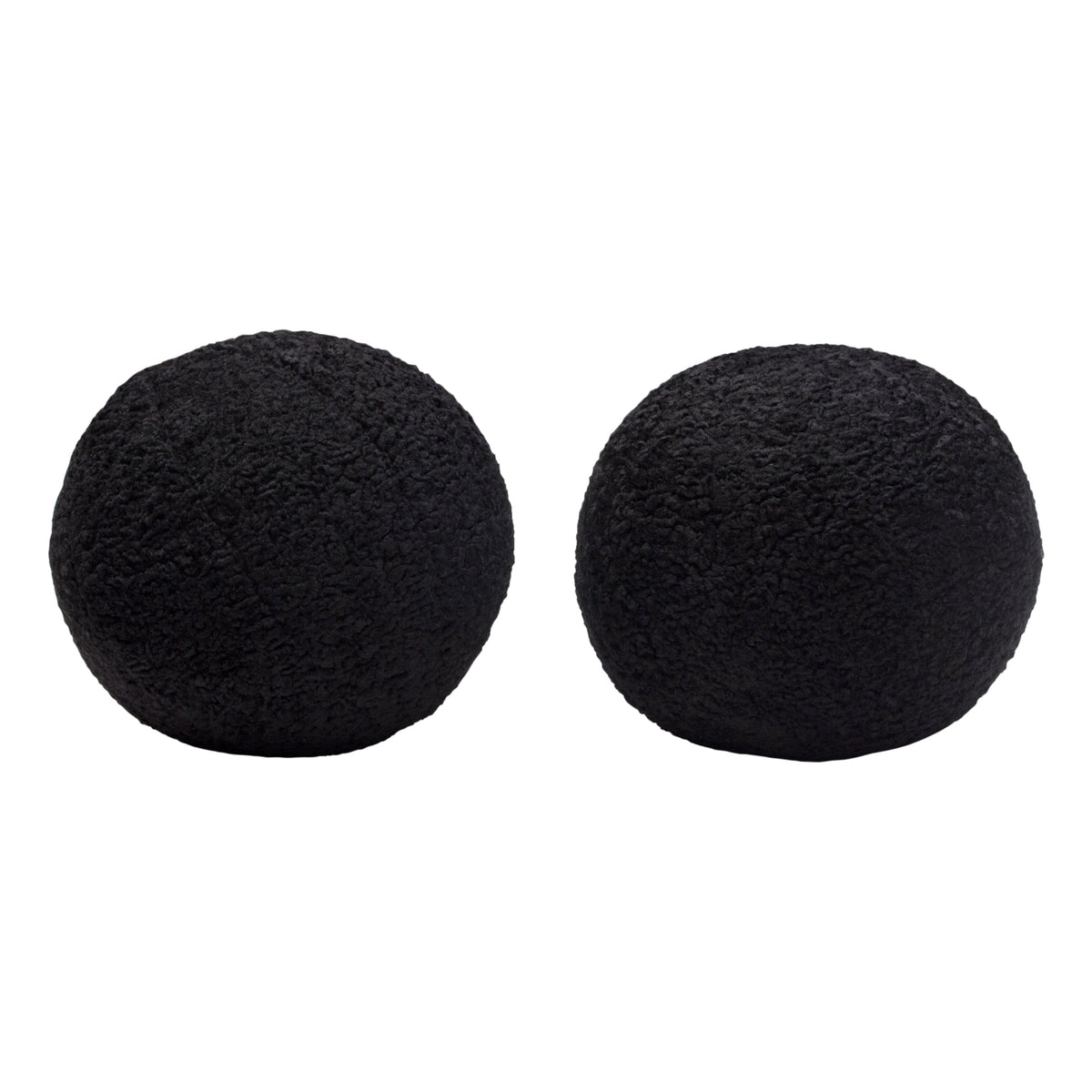Lusso Accent Pillow Set – Black Faux Sheepskin – close-up – Lusso Furniture Miami