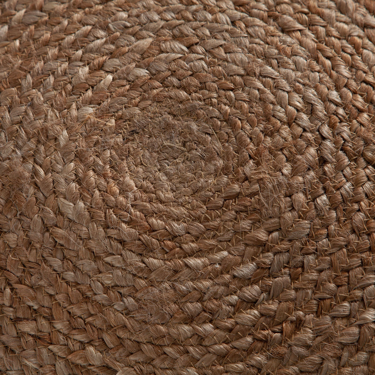 Jute Round Natural Fiber Pouf – room setting – Lusso Furniture Miami